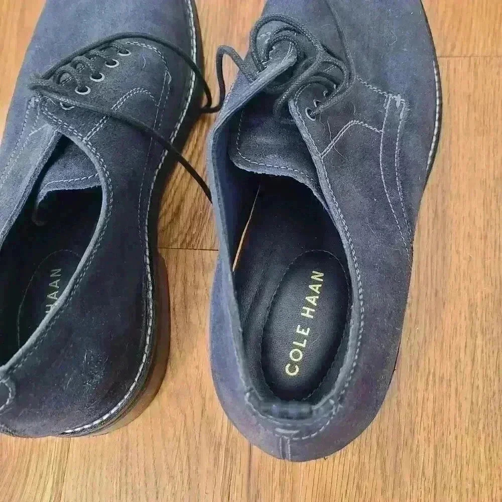 New Cole Haan mens Frankland Grand navy Nubuck Oxford dress Sz 11.5 navy A-84 - Picture 6 of 10